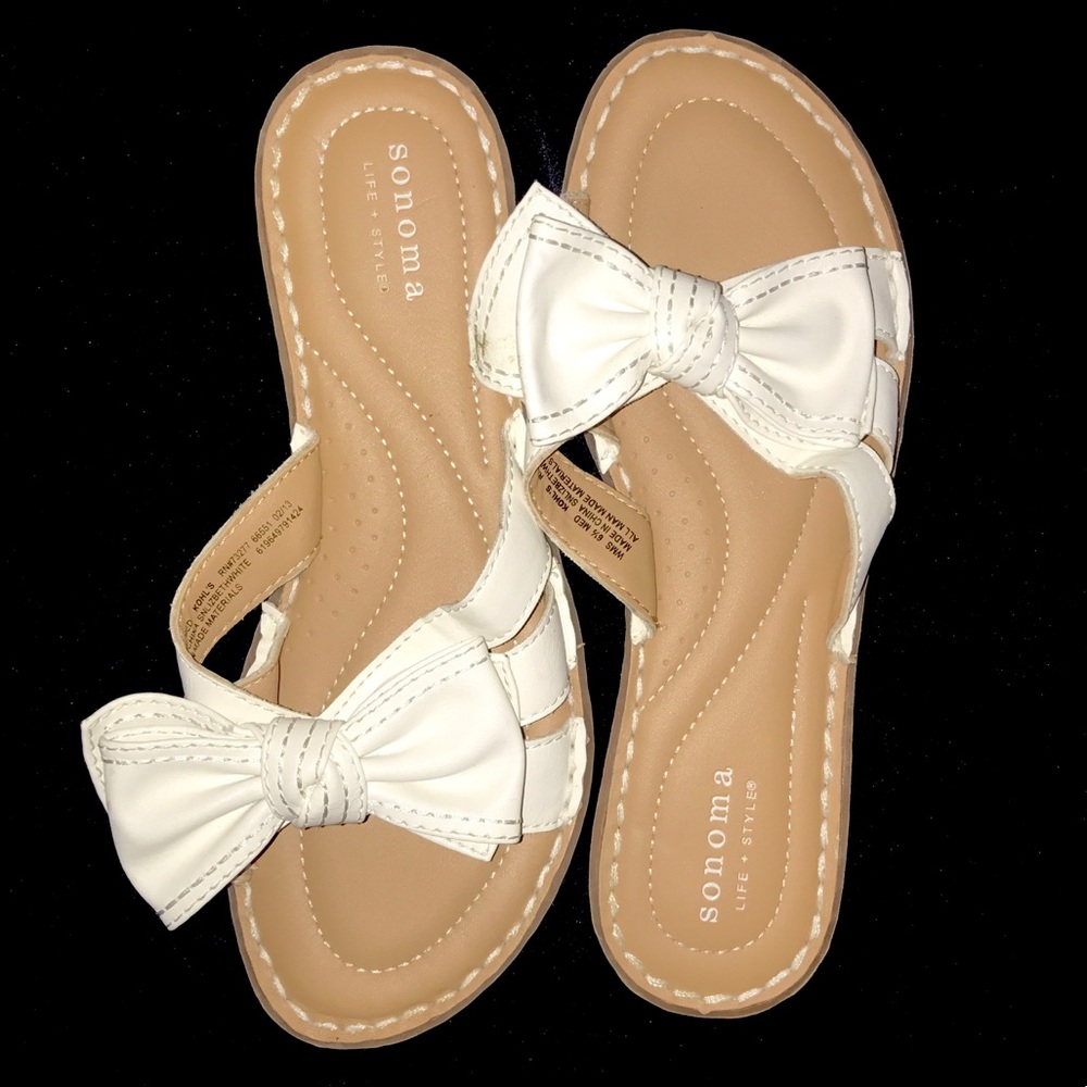 🎀White Bow Sandals